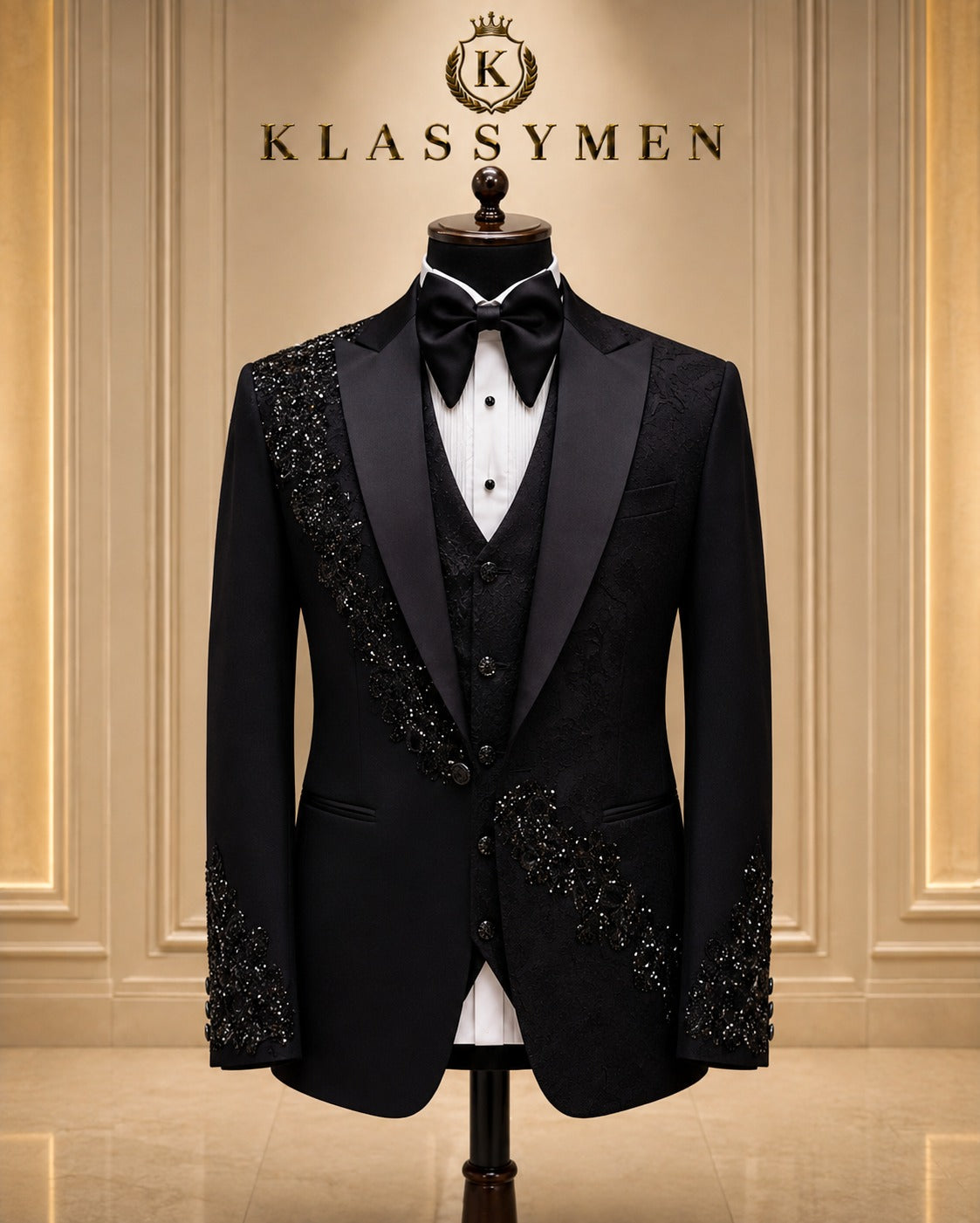 The KlassyMen Slim Fit Sharkskin Suit