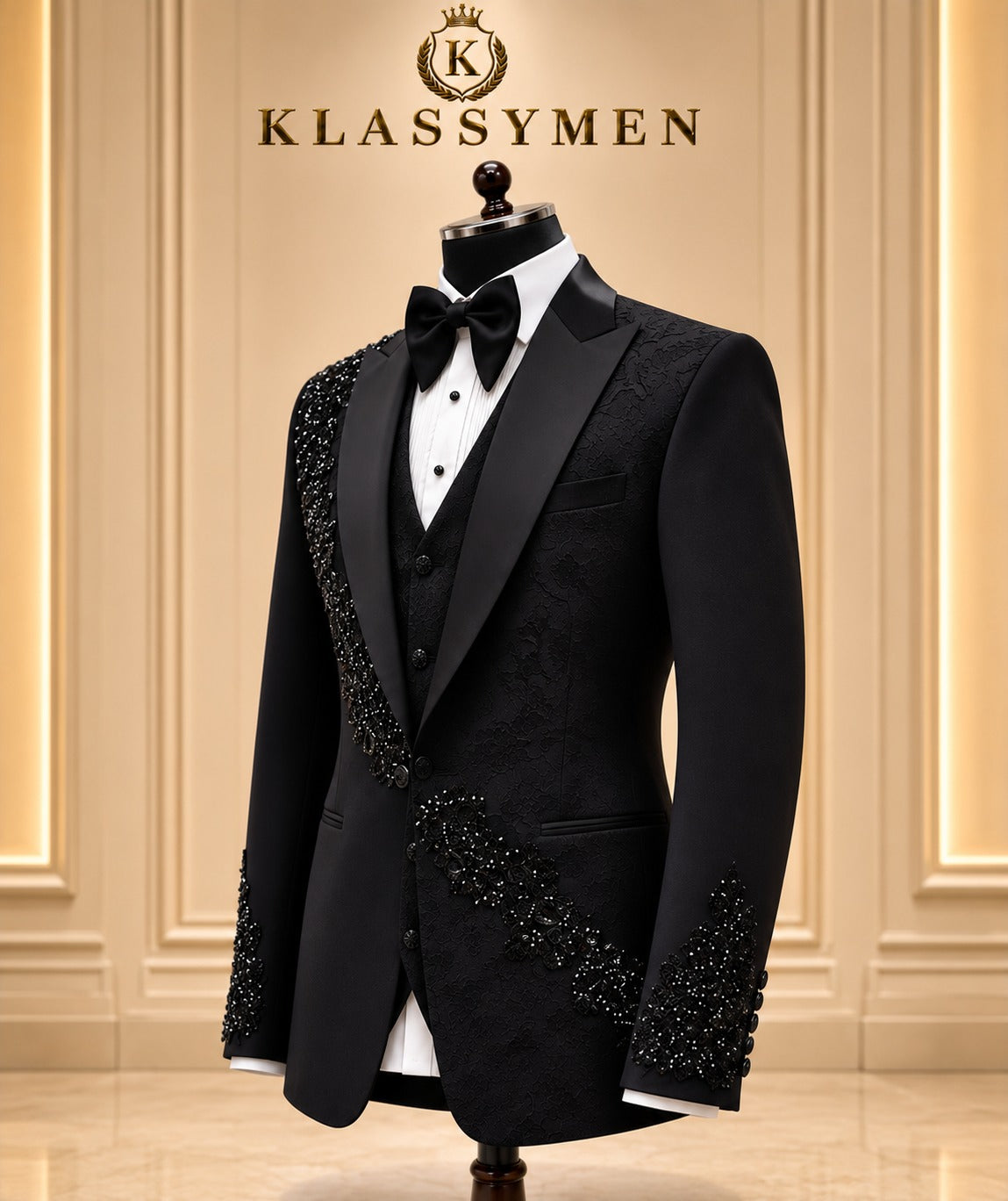 The KlassyMen Slim Fit Sharkskin Suit
