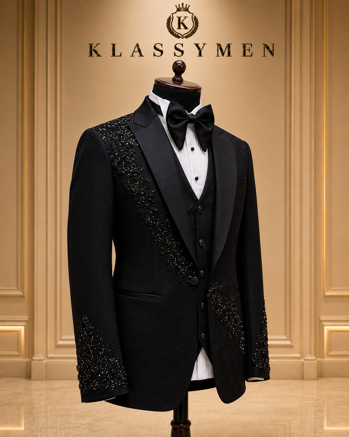 The KlassyMen Slim Fit Sharkskin Suit