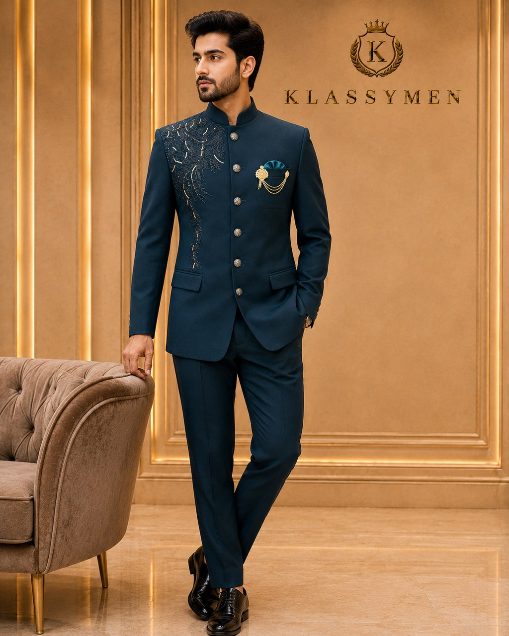 The KlassyMen Contrast Lapel Dinner Suit