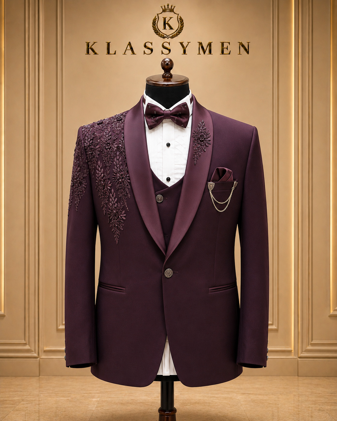 The KlassyMen Mandarin Tuxedo Suit