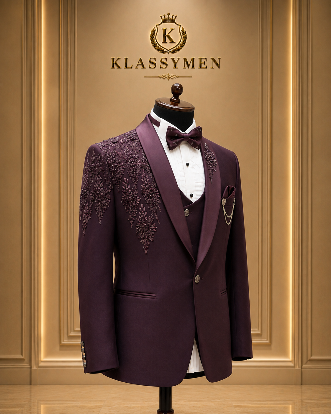 The KlassyMen Mandarin Tuxedo Suit