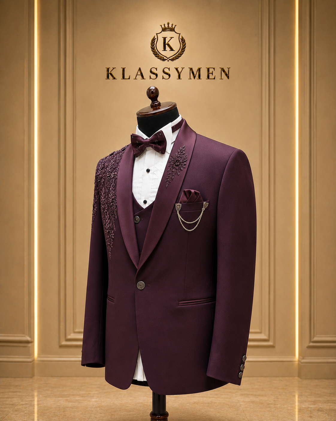 The KlassyMen Mandarin Tuxedo Suit