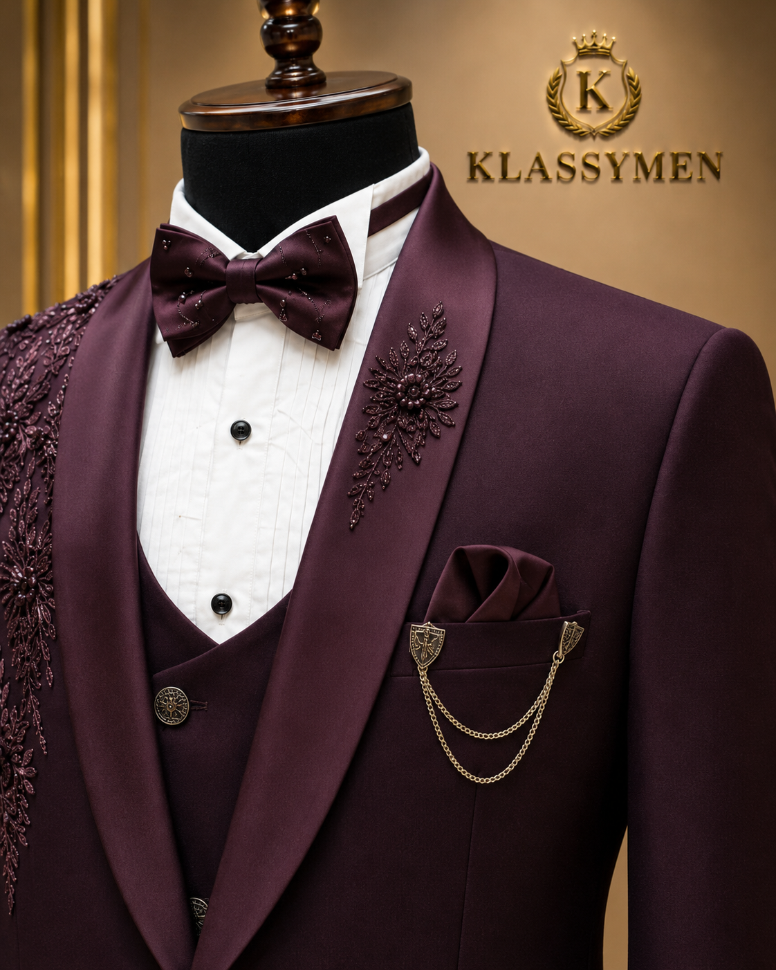 The KlassyMen Mandarin Tuxedo Suit