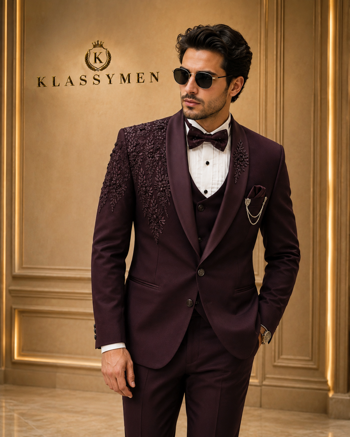 The KlassyMen Mandarin Tuxedo Suit