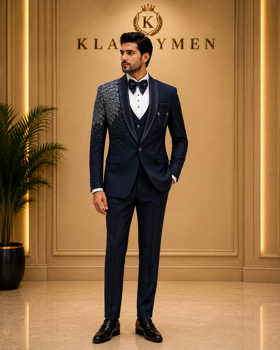 The KlassyMen Micro-Check Business Suit