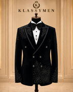 The KlassyMen Slim Fit Sharkskin Tuxedo