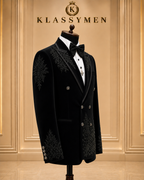 The KlassyMen Slim Fit Sharkskin Tuxedo
