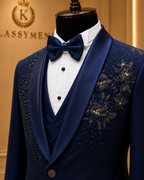The KlassyMen Slim Fit Burgundy Suit